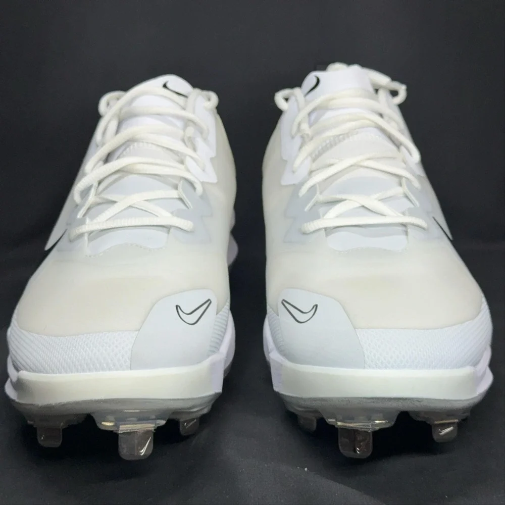 Nike Trout Low Baseball Cleats Shoes Mens 13 White Metal Spikes FB2907-100